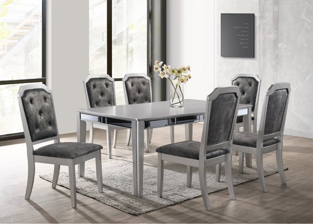 Travis Silver 7pc Dining Set