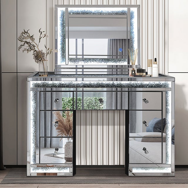 A66 Glass/Mirror Vanity Set