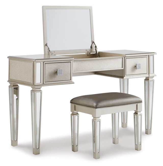 Lonnix Silver Finish Vanity with Stool
B410-122