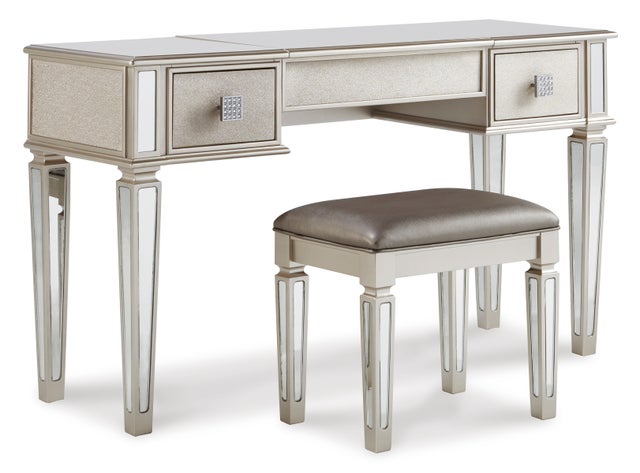 Lonnix Silver Finish Vanity with Stool
B410-122