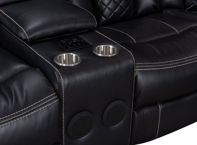 Alexa2023 Black LED/BLUETOOTH SPEAKERS Reclining Sectional