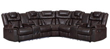 Load image into Gallery viewer, Alexa2023  Brown LED/BLUETOOTH SPEAKERS Reclining Sectional