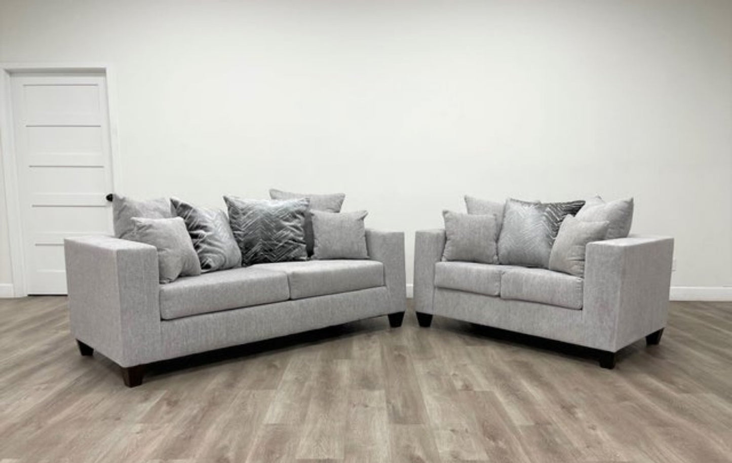 Dove Fabric Sofa and Loveseat 110