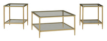 Load image into Gallery viewer, Zerika Gold Finish Coffee Table Set (Set of 3)T024-13