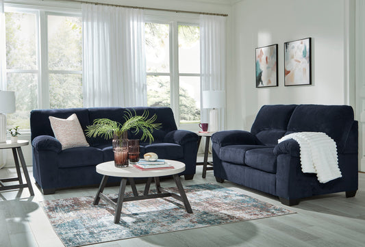 SimpleJoy Navy Sofa and Loveseat 24205
