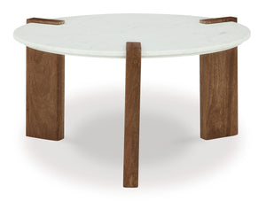 Isanti White/Brown Coffee Table T652-8