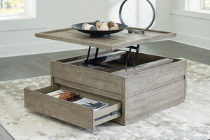 Krystanza Weathered Gray Lift Top Coffee Table T990
