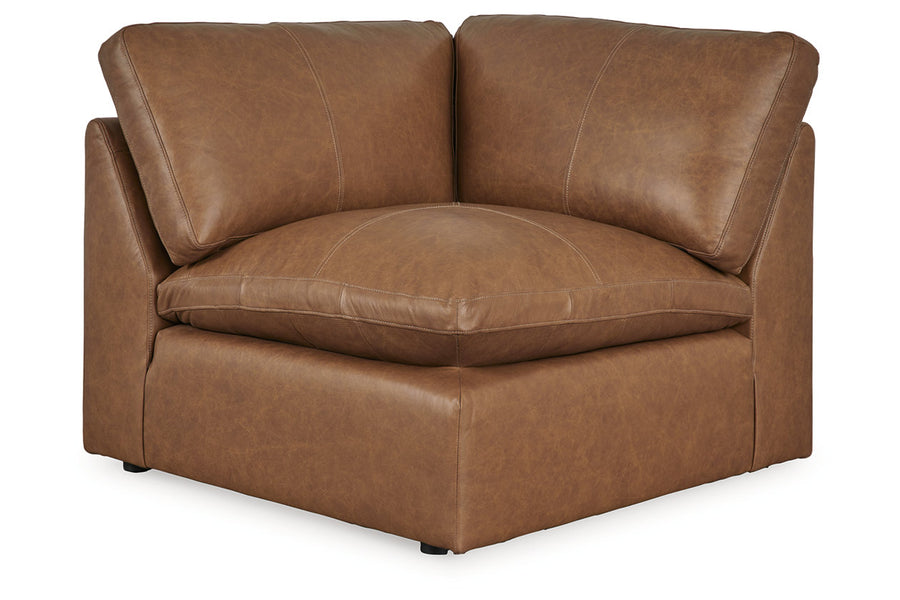 Emilia Caramel GENUINE LEATHER 5pc Sectional 30901