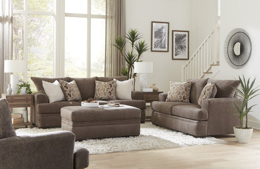 3650 Mocha/Nutmeg Chenille Sofa and Loveseat