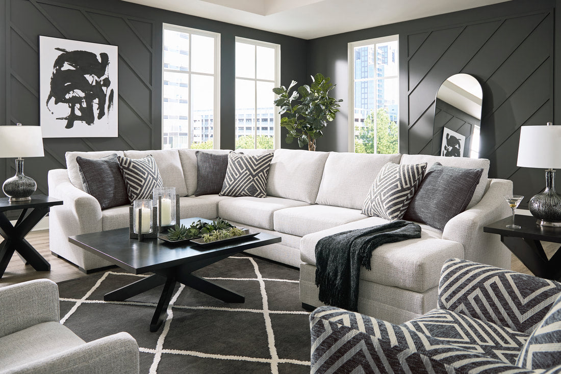 Koralynn Stone 3pc RAF Chaise Sectional 54102