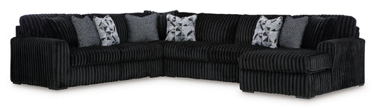 Midnight-Madness Onyx 4pc RAF Sectional | 98103
