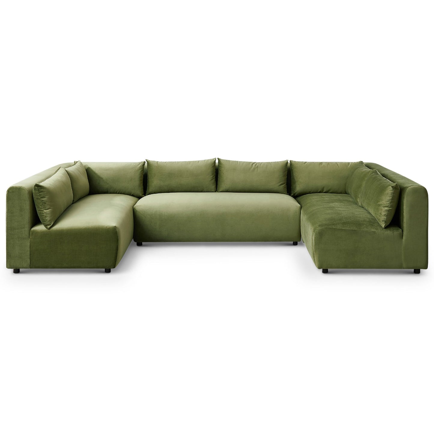 Aleny 140" Green Velvet Modular Corner Sectional