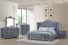 Load image into Gallery viewer, Cameo Gray Upholstered Wingback Panel Bedroom Set