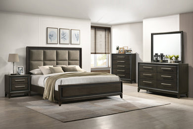 Saratoga Brown Upholstered Panel Bedroom Set B6540