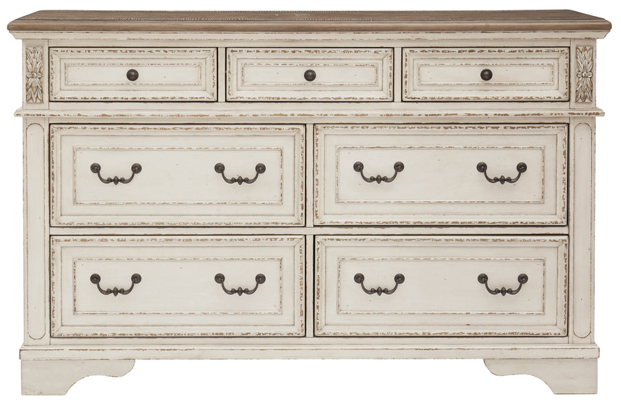Realyn Chipped White Bedroom Set B743
