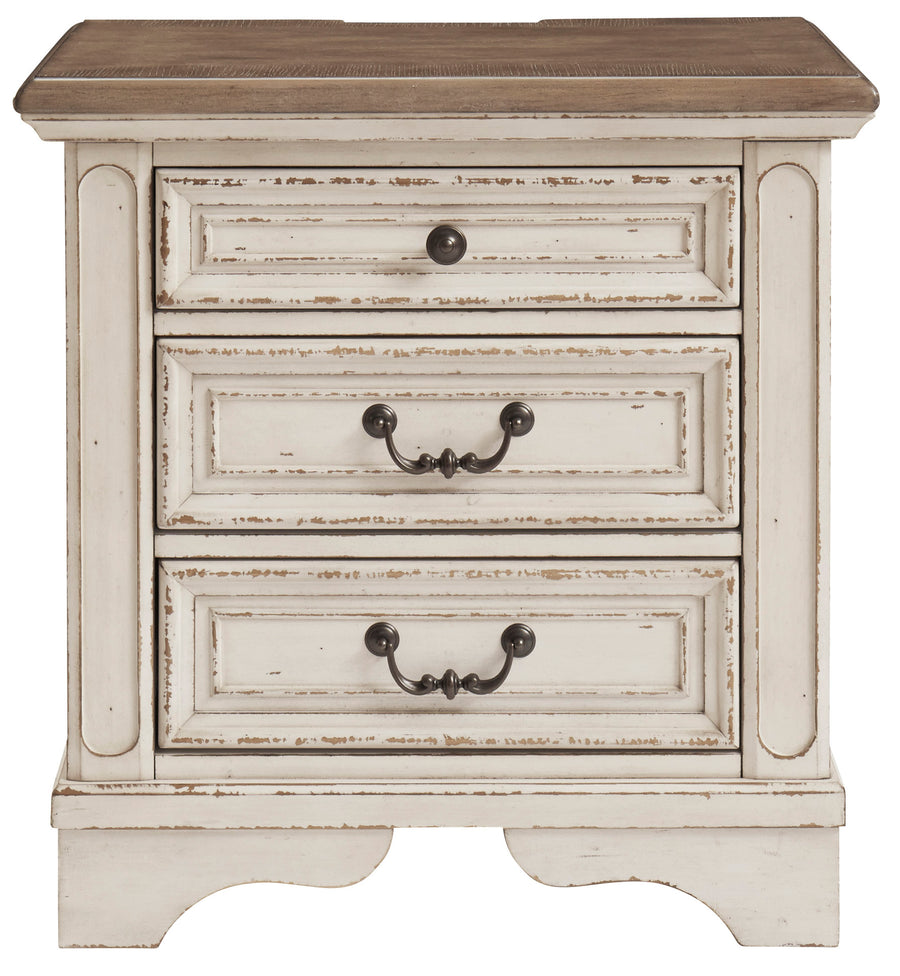 Realyn Chipped White Bedroom Set B743