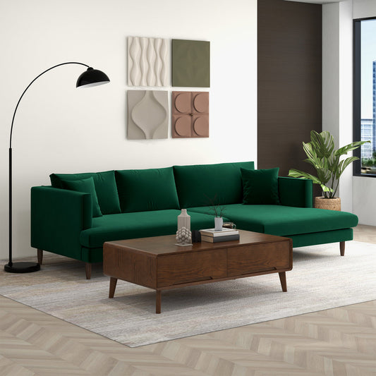 Blake 107" Green L-Shaped Sectional Sofa Left Facing