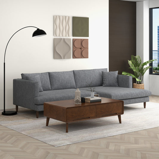 Blake 107" Grey L-Shaped Sectional Sofa Left Facing