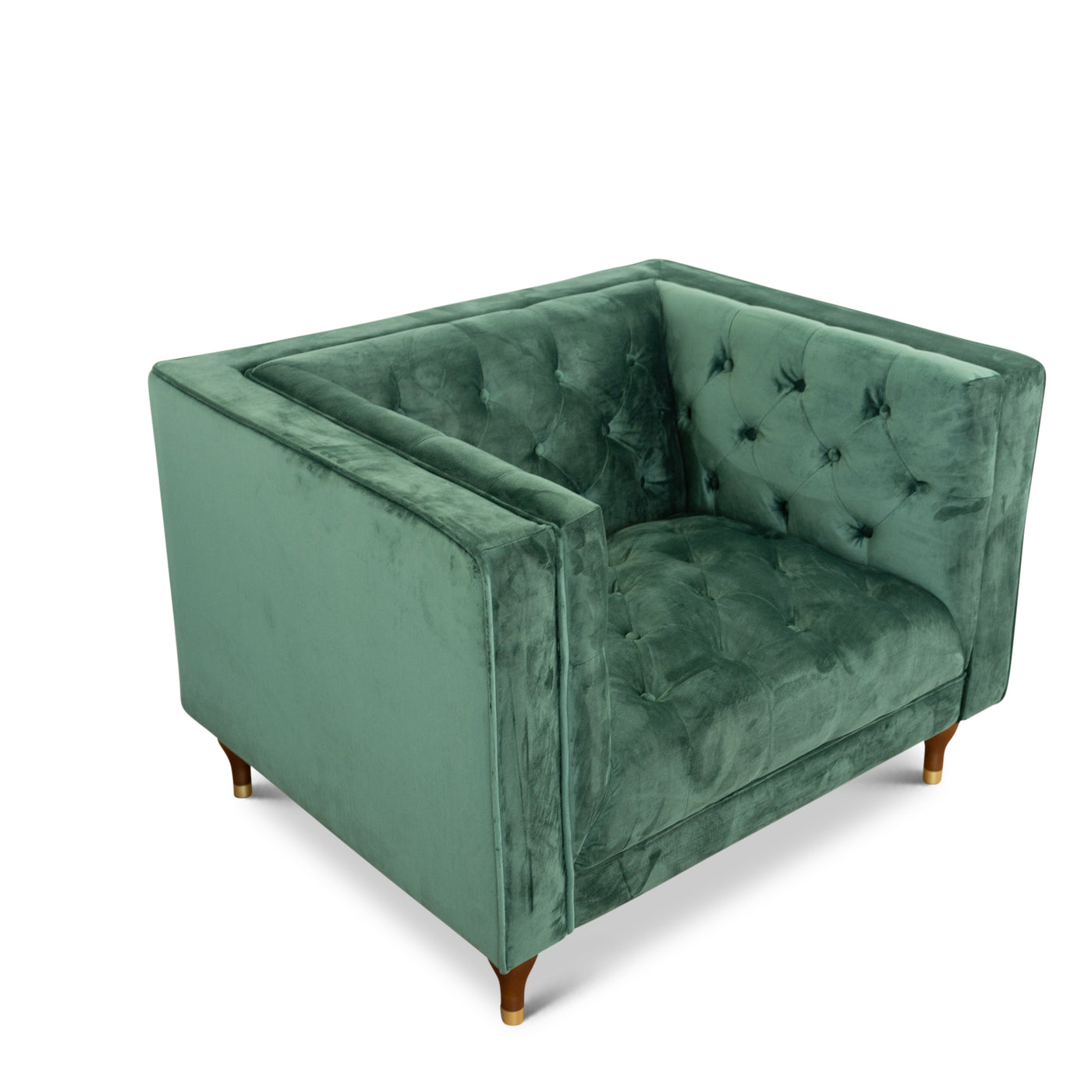 Evelyn Dark  Green Velvet Lounge Chair