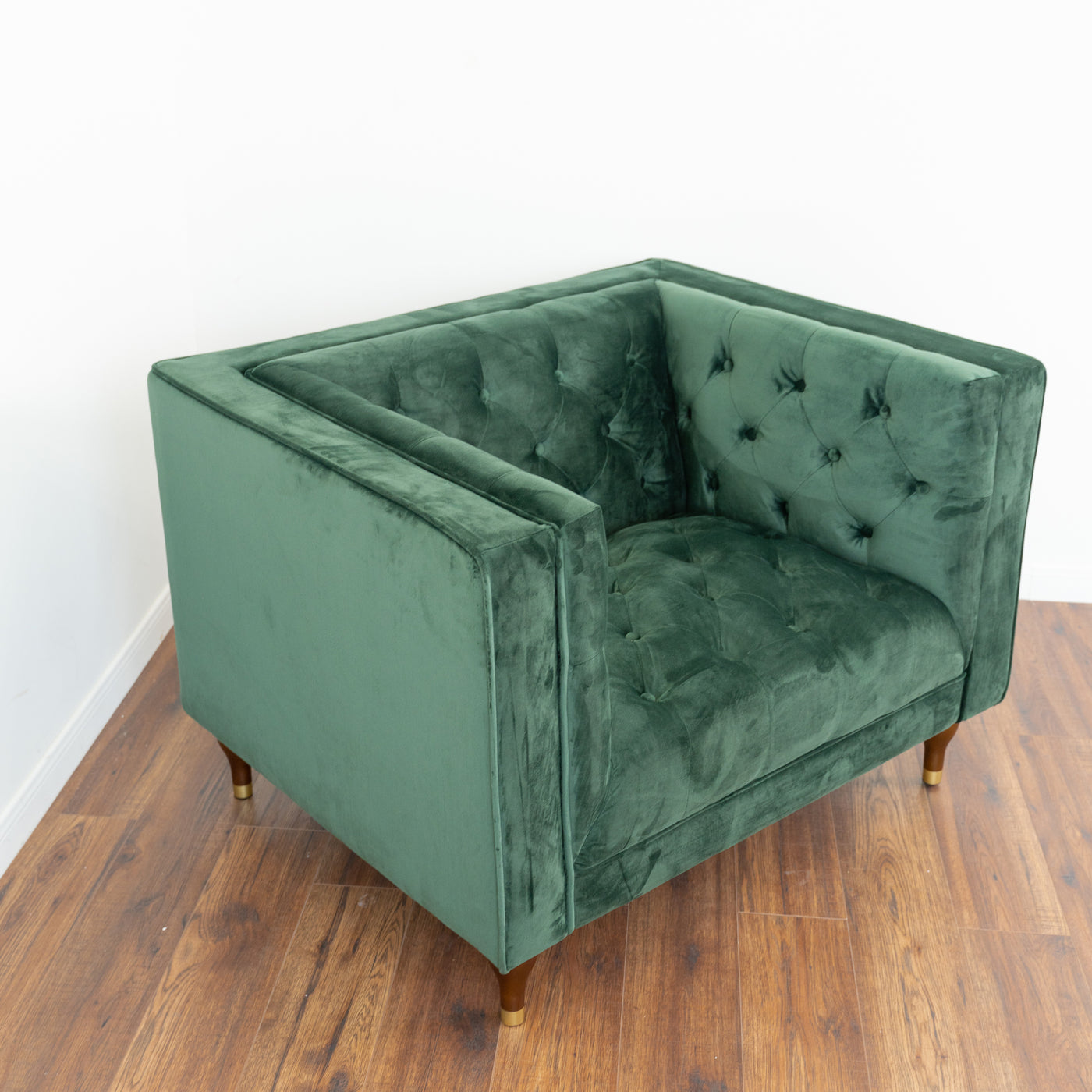 Evelyn Dark  Green Velvet Lounge Chair