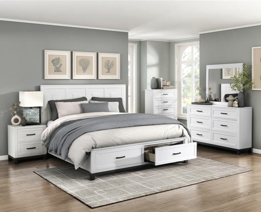 Garretson White/Metallic Gray Platform Bedroom Set 1450