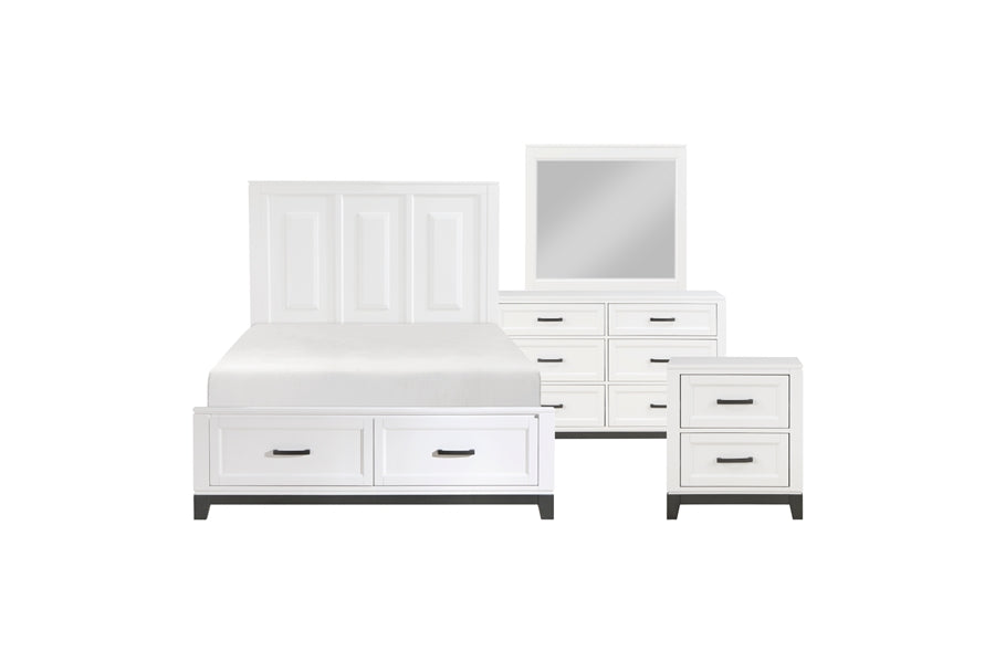 Garretson White/Metallic Gray Platform Bedroom Set 1450