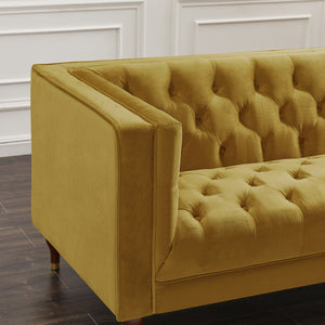 Evelyn Yellow Luxury Chesterfield Sofa