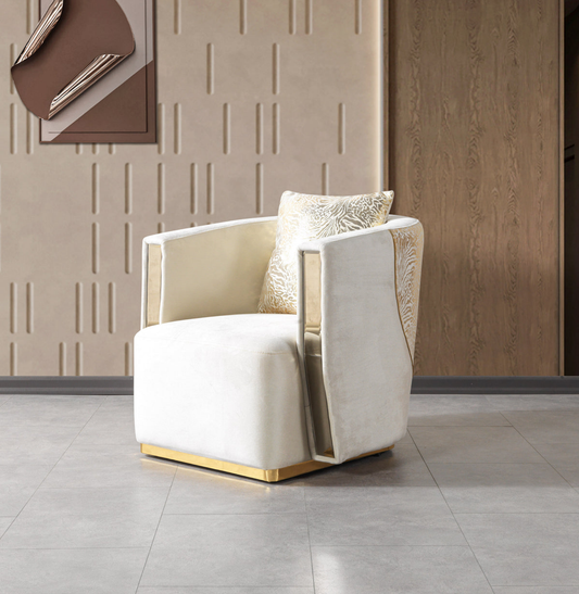 Anica Ivory Velvet Chair