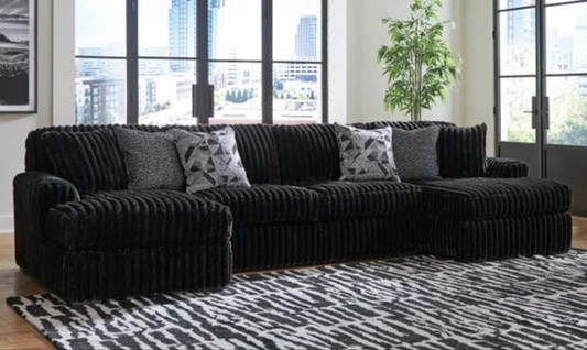 Midnight-Madness Onyx 3pc Double Chaise | 98103