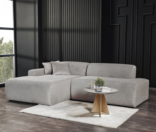 Mar Grey LAF/RAF Sectional Corduroy Sofa