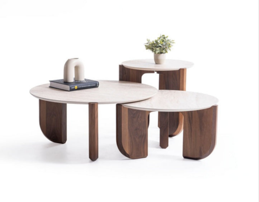 720 Walnut-T 3pc Coffee Table Set