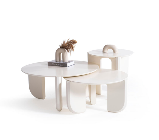 720 Cream 3pc Coffee Table Set