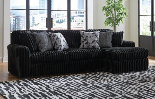 Midnight-Madness Onyx 2pc RAF Chaise Sectional | 98103
