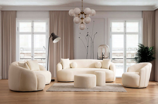 Bonita Ivory Boucle Living Room Set