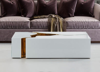 Dream Glass WhiteGold 3-Piece Coffee Table