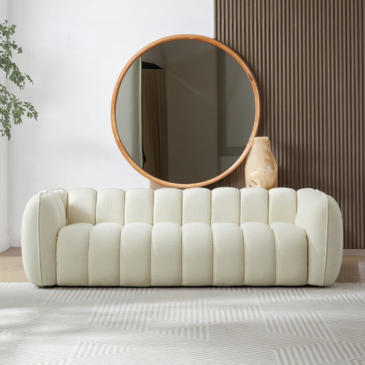 Marissa 90" Sofa (Cream Boucle)