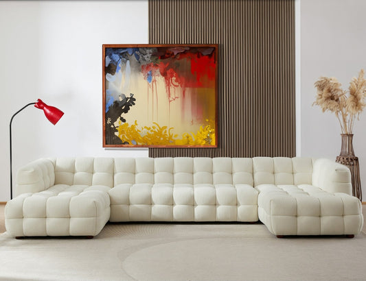 Morrison 155" U Shape Corner Sofa Cream Boucle