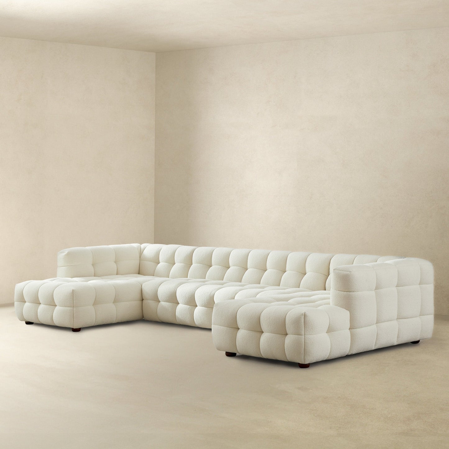 Morrison 155" U Shape Corner Sofa Cream Boucle
