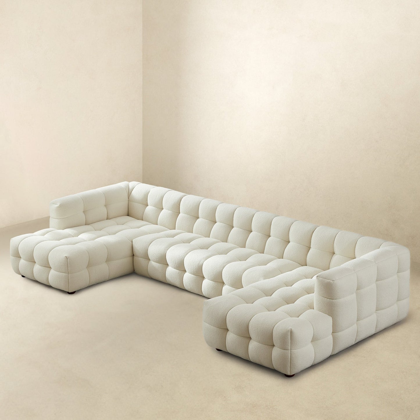 Morrison 155" U Shape Corner Sofa Cream Boucle