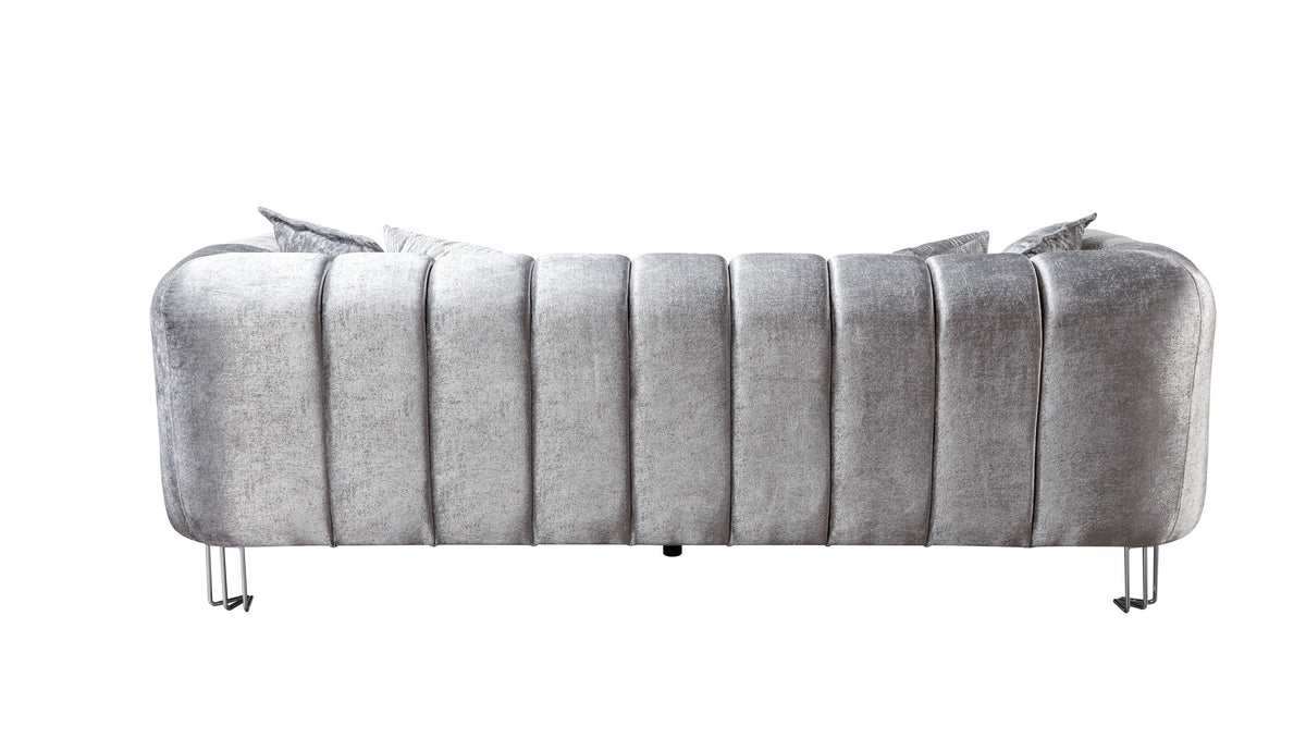 Santana Silver Velvet Living Room Set