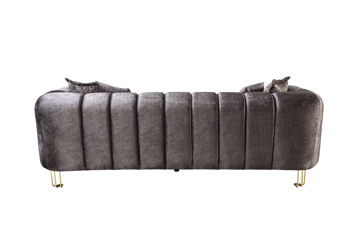 Santana Smoke Velvet Living Room Set