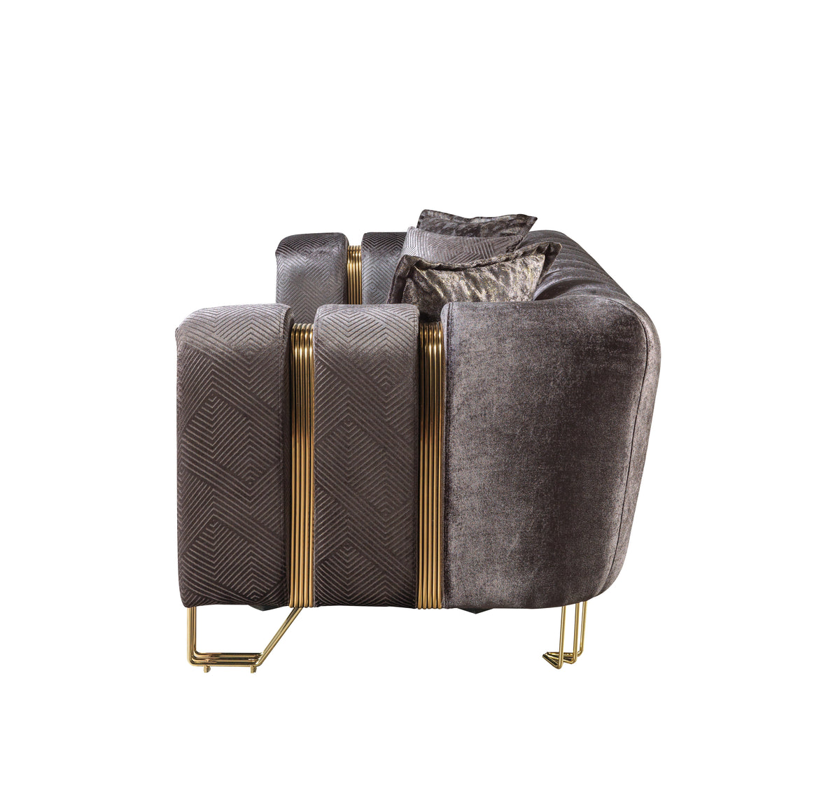 Santana Smoke Velvet Living Room Set
