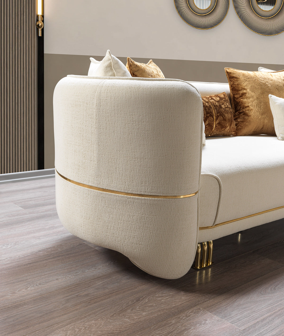 Helena Ivory Velvet Living Room Set