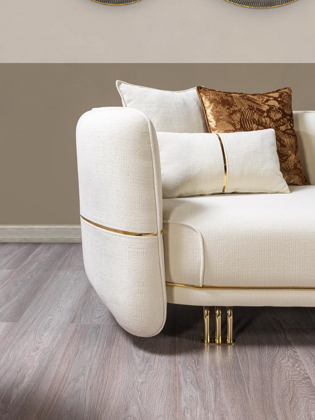 Helena Ivory Velvet Living Room Set