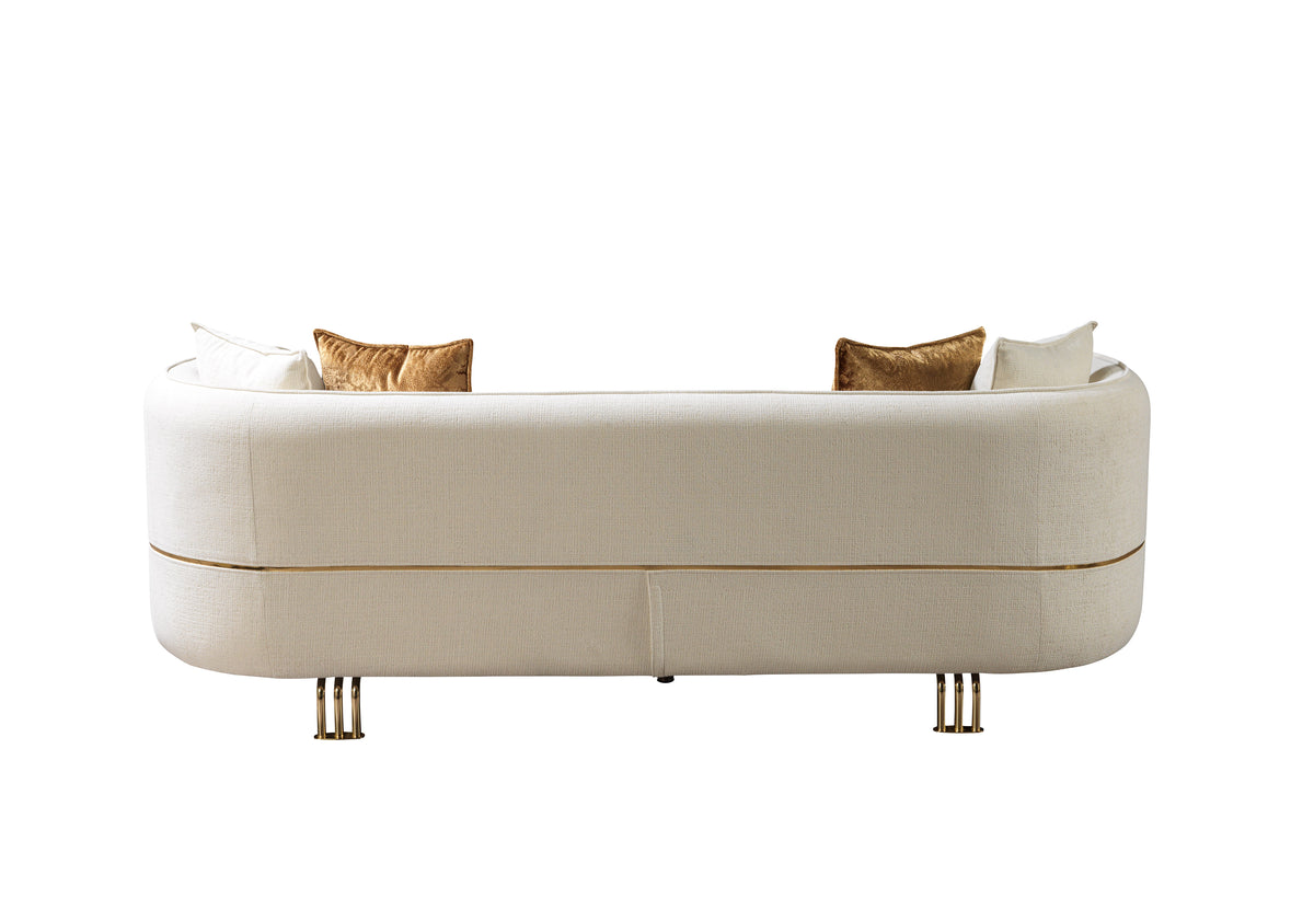 Helena Ivory Velvet Living Room Set