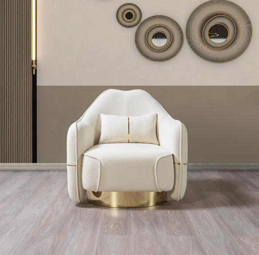 Helena Ivory Velvet Chair