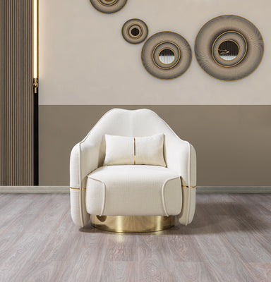Helena Ivory Velvet Living Room Set
