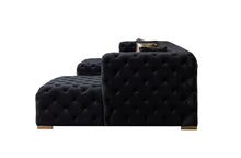 Load image into Gallery viewer, Neva Black Velvet Double Chaise Sectional