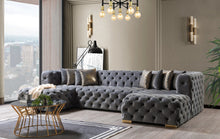 Load image into Gallery viewer, Neva Gray Velvet Double Chaise Sectional