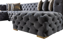 Load image into Gallery viewer, Neva Gray Velvet Double Chaise Sectional